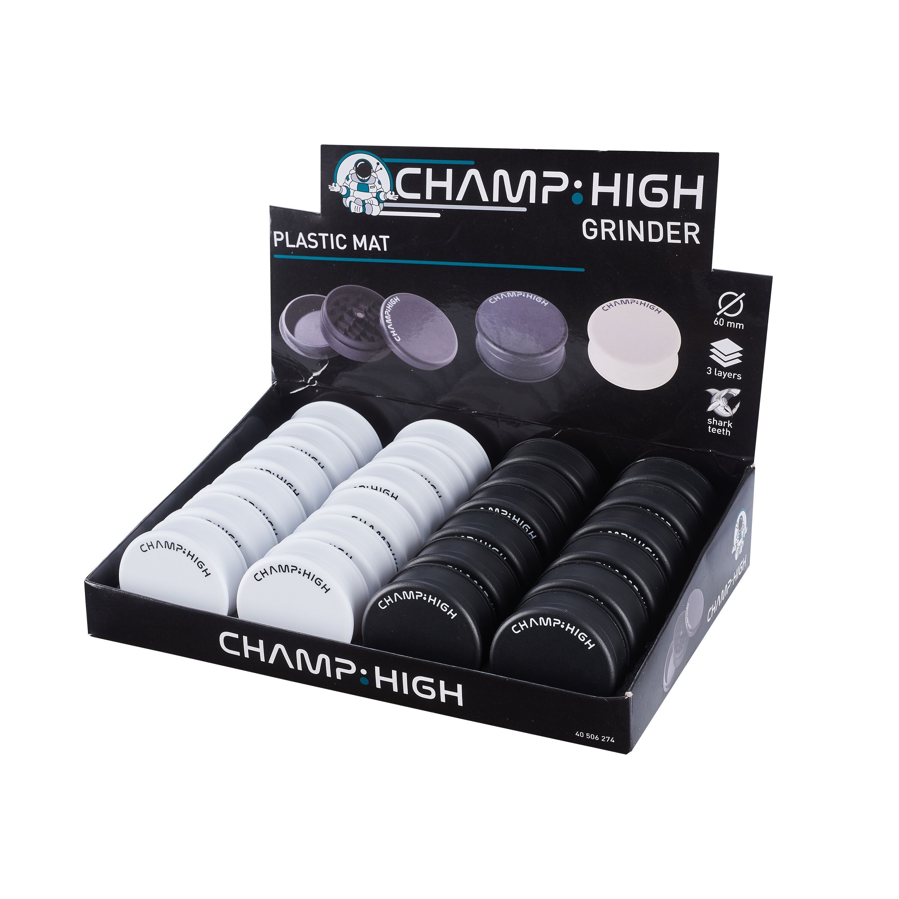 Espositore 24 macinini per spezie - 60 mm - bianco e nero