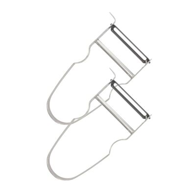 Fackelmann Lot de 2 rasoirs à légumes 11 cm Castor en inox