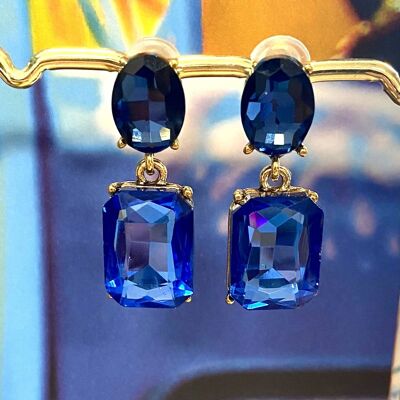 Earrings crystal cobalt