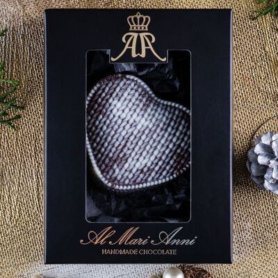Al Mari Anni Figura di cioccolato natalizio - Cuore lavorato a maglia