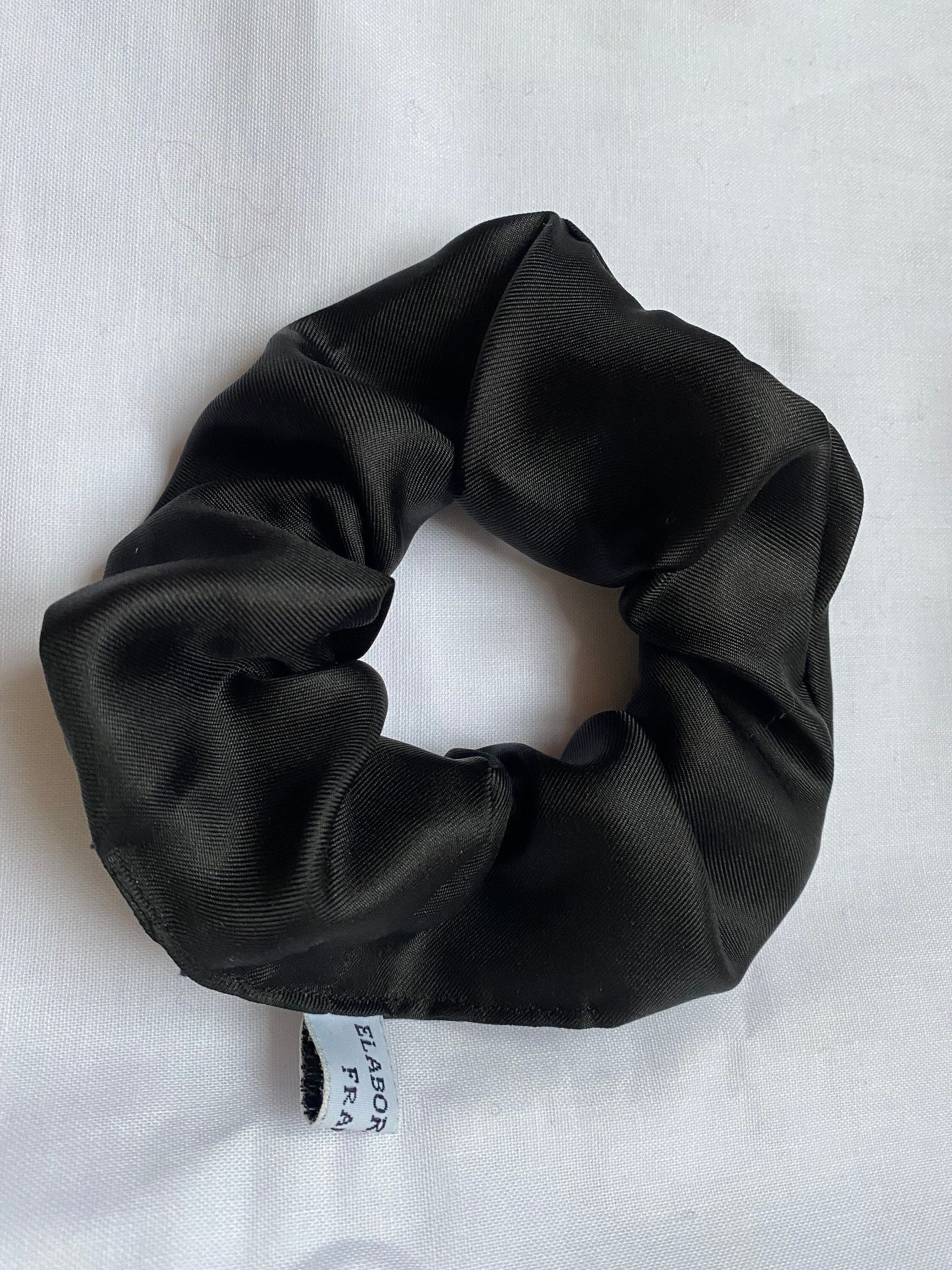 Haargummi aus 100 % reiner schwarzer Satinseide – Barbara