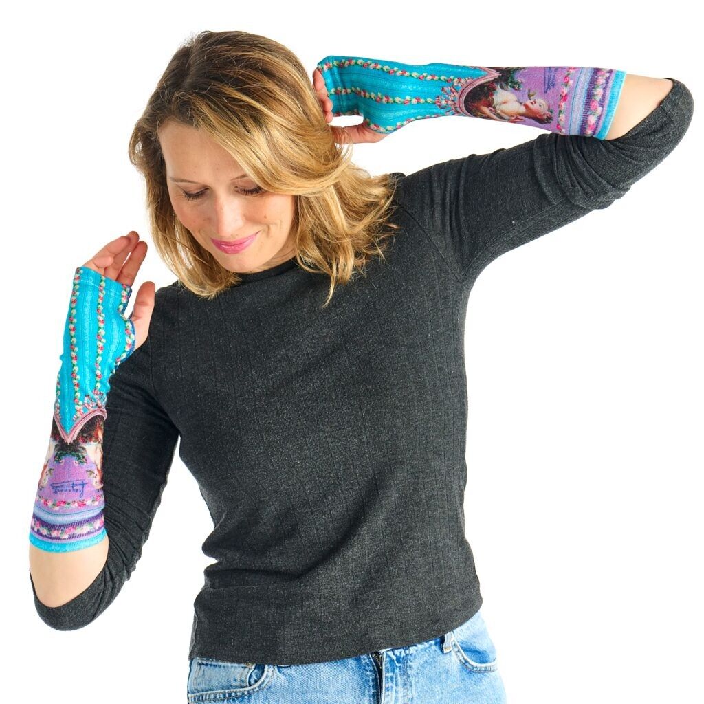 Fäustlinge Junges Mädchen und der Vogel – Hergestellt in Frankreich – Einheitsgröße