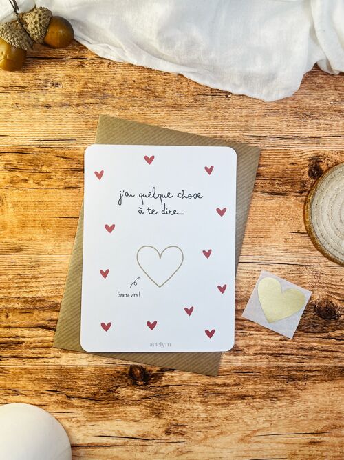 Carte à gratter - J'ai quelque chose à te dire... Autocollant doré