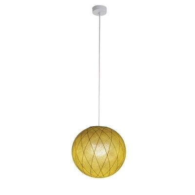Suspension globe Art Déco Moutarde