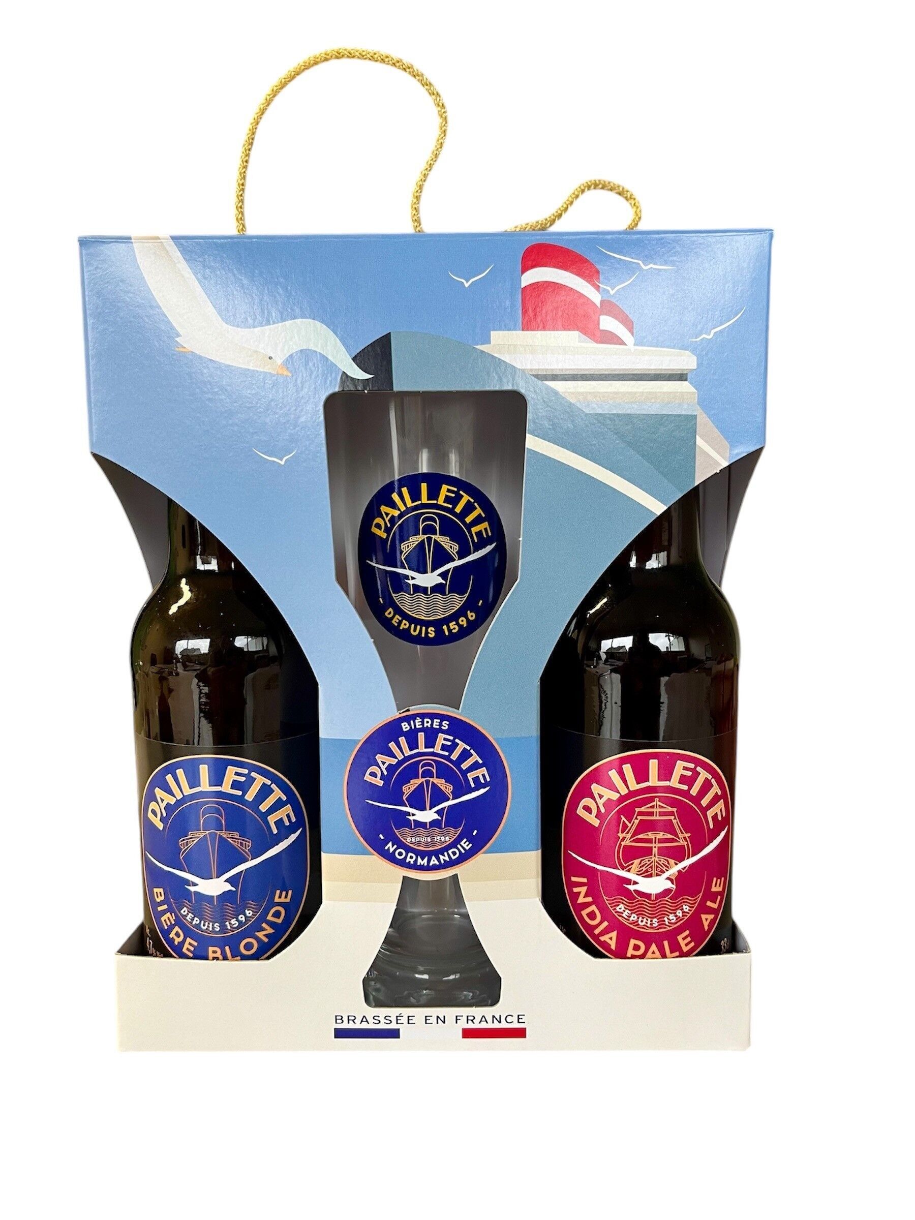 Confezione degustazione PAILLETTE: 2 bottiglie da 33cl + 1 bicchiere