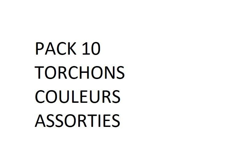 Pacchetto implementazione rivenditore - 10 vecchi strofinacci restaurati e tinti in Francia - Colori assortiti