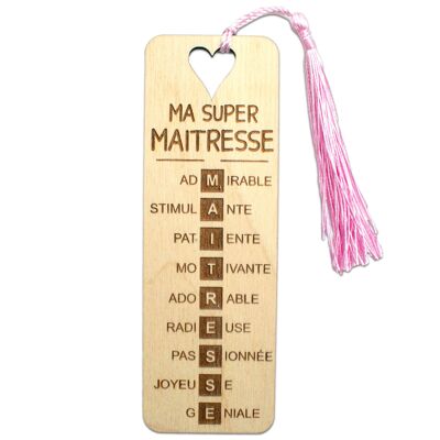 Wooden bookmark - Scrabble teacher