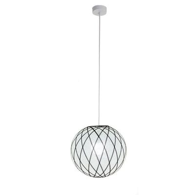Suspension globe Art Déco Noir et Blanc