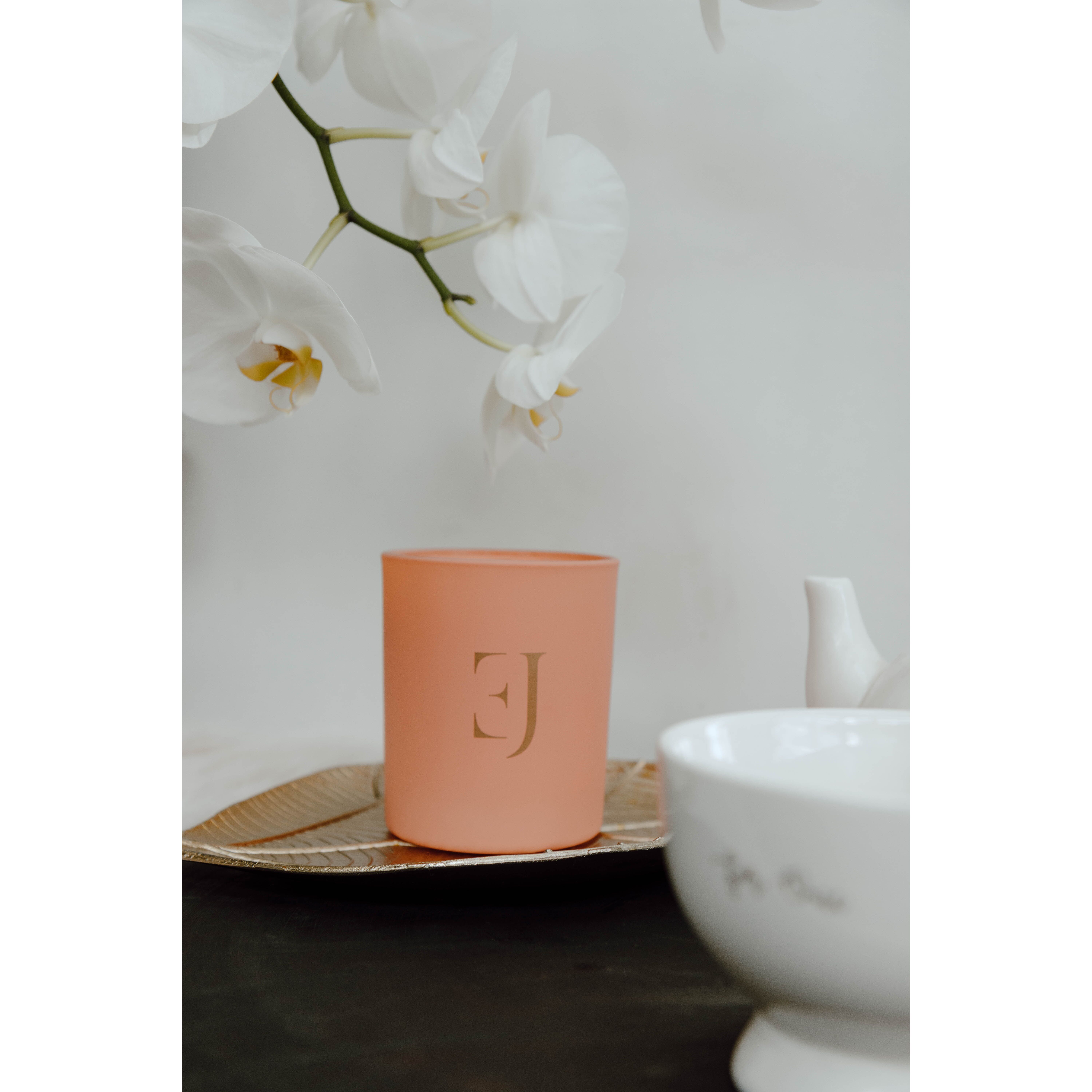 Crystal candle red carnelian 200gr motivation - 2 crystals - 60h burning - ExcluJess