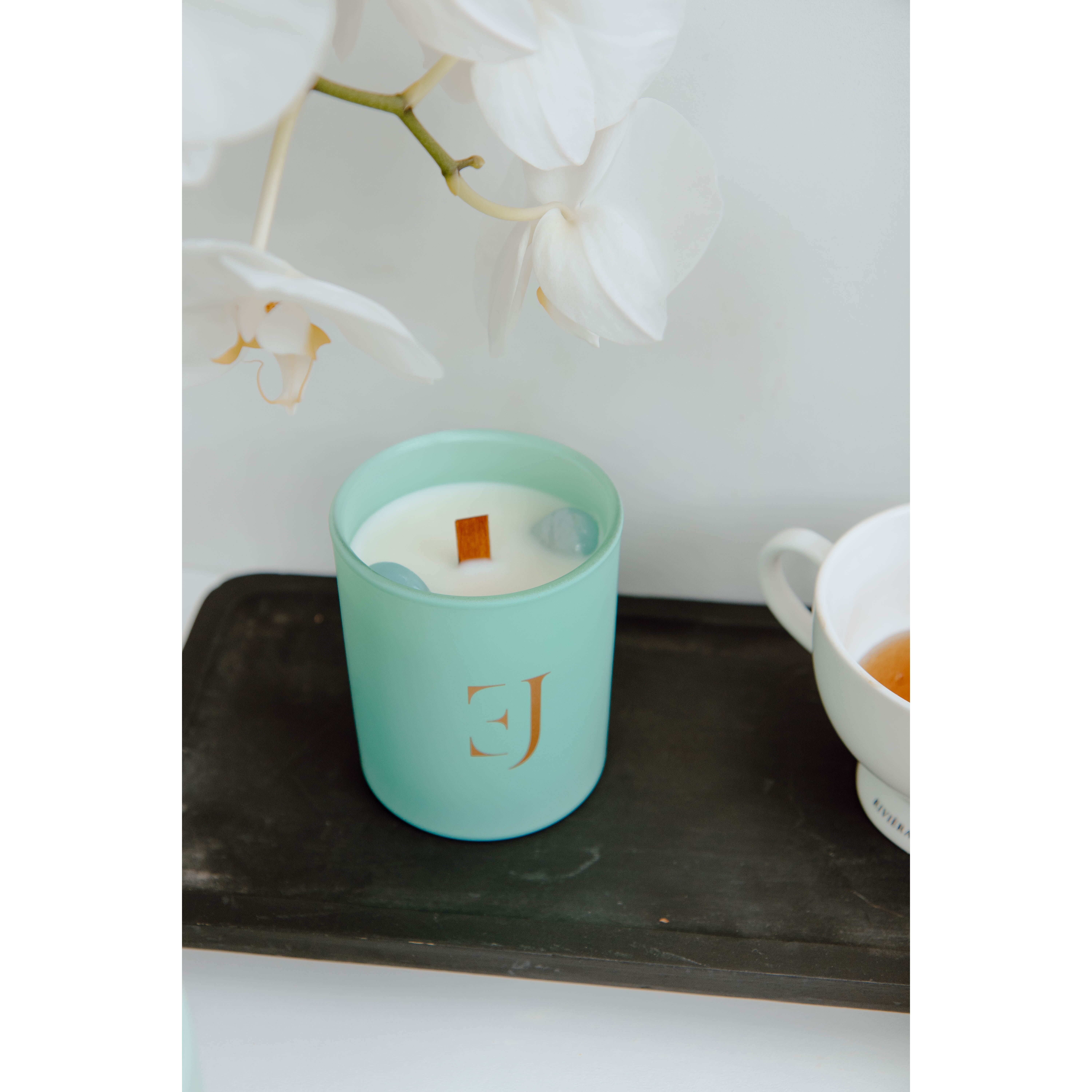Crystal candle red aquamarine 200gr relaxation - 2 crystals - ExcluJess