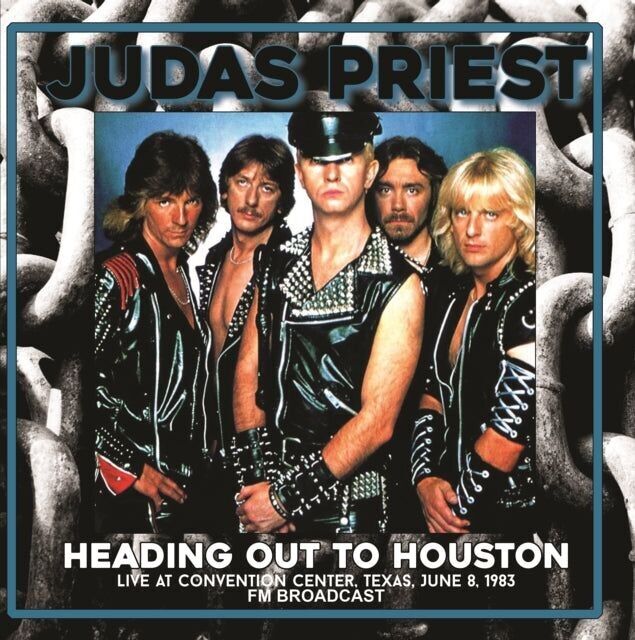 LP-Vinylplatte von Judas Priest auf dem Weg nach Houston: Live im Convention Center. Texas.8. Juni 19 83 FM-Übertragung