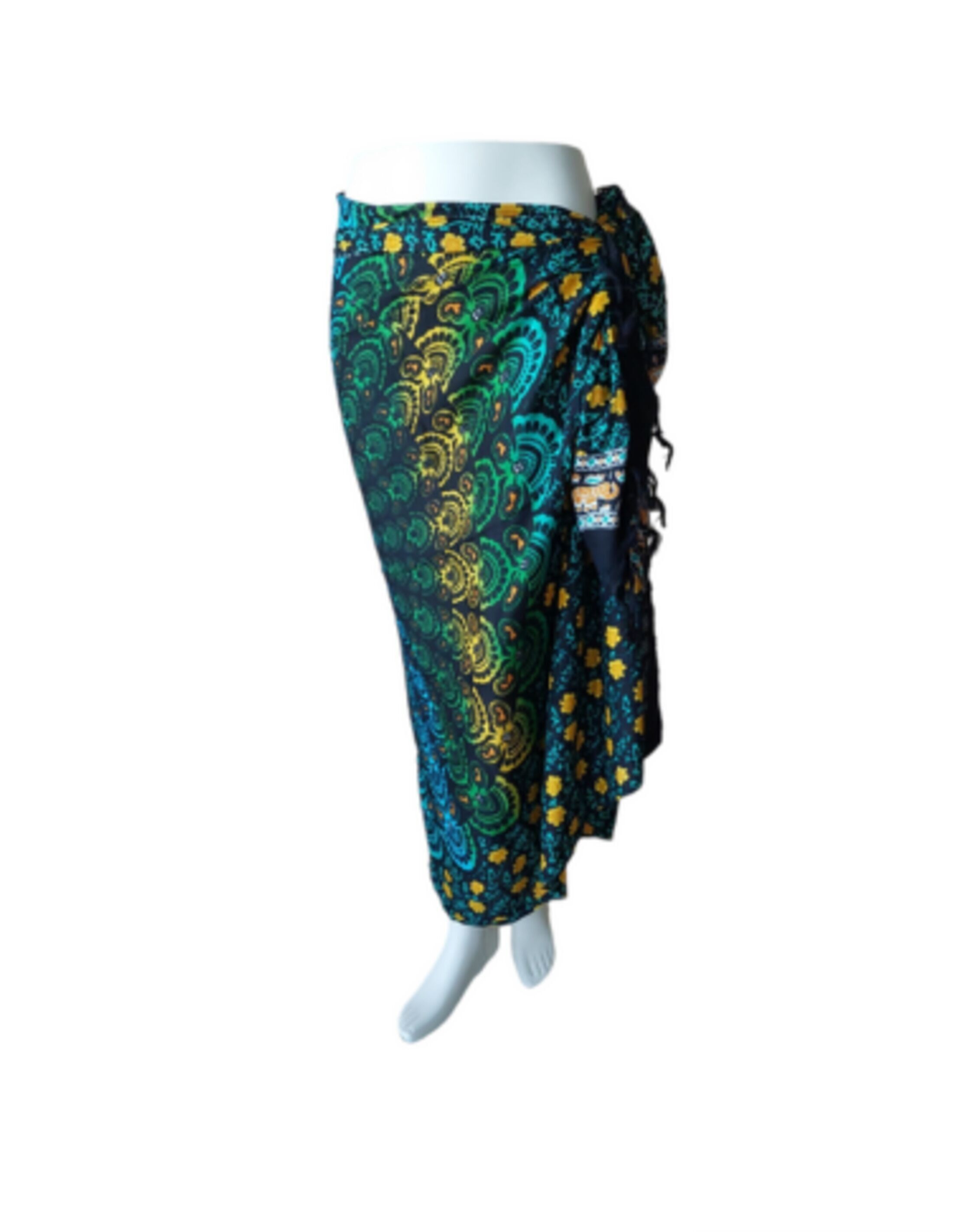 Pareo - 015 - Mandala verde/arancio