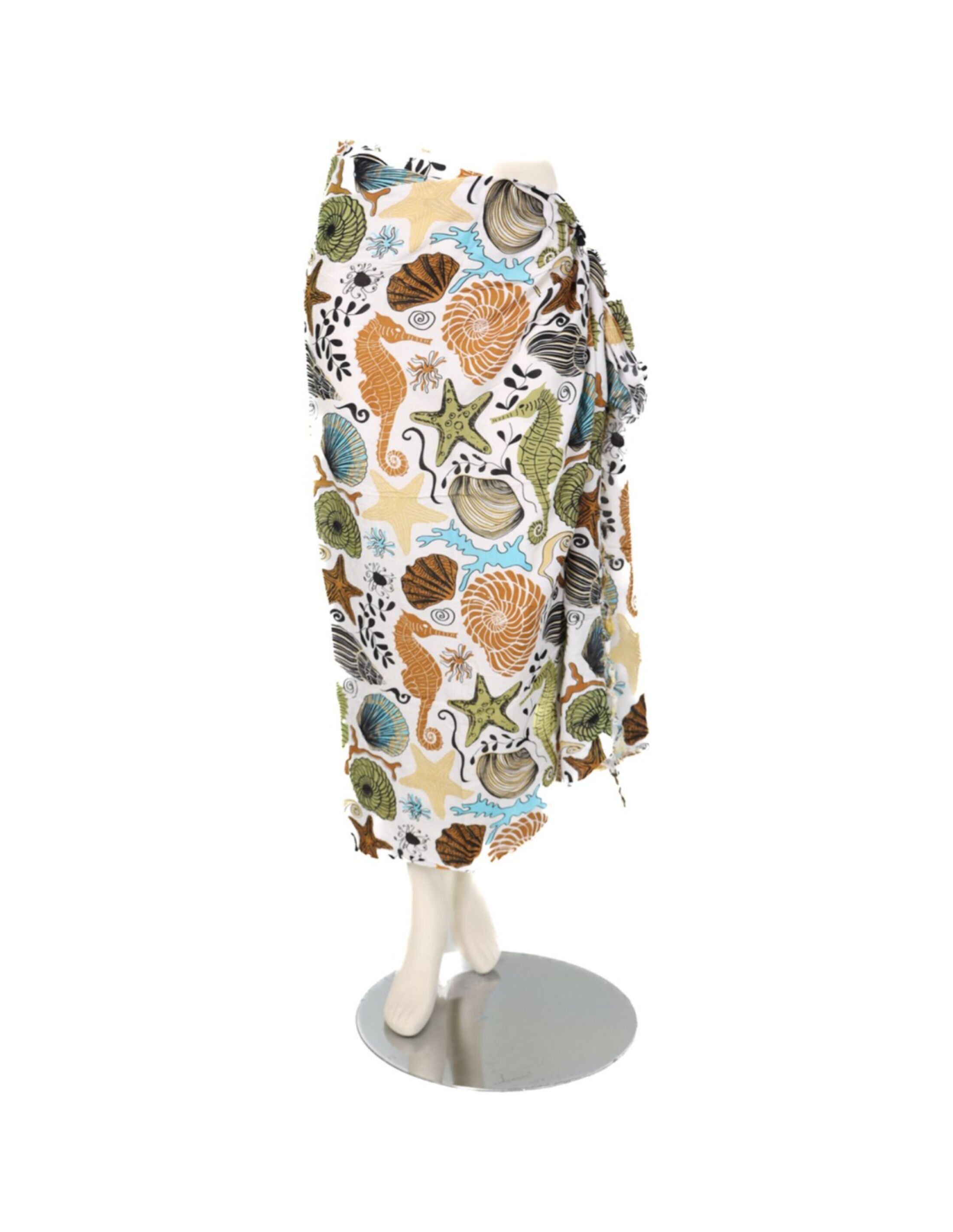 Pareo - 507 - animales marinos - blanco