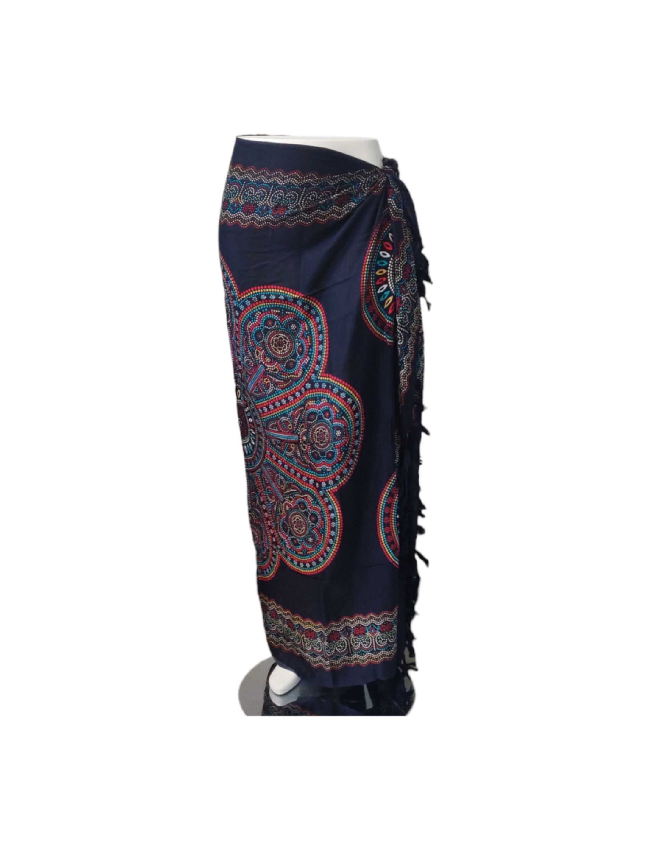 Pareo - 628 - Fiore colorato su nero