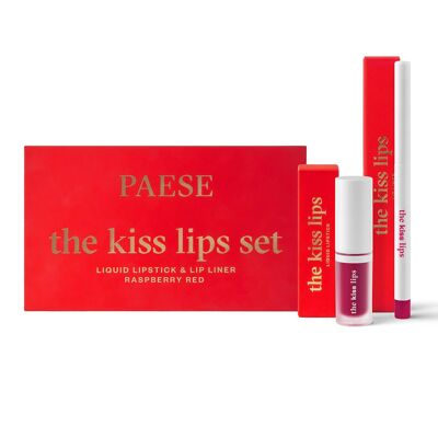 Set "The Kiss Lips" - Rossetto e matita abbinati - 05 Rosso Lampone - Paese