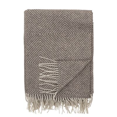 Couverture Hoshi, marron, laine mérinos - (L200xL140 cm)