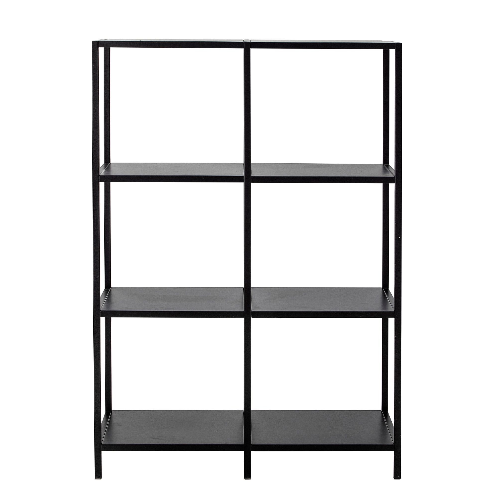 Valde Bücherregal, Schwarz, Metall - (L80xH114xB40 cm)