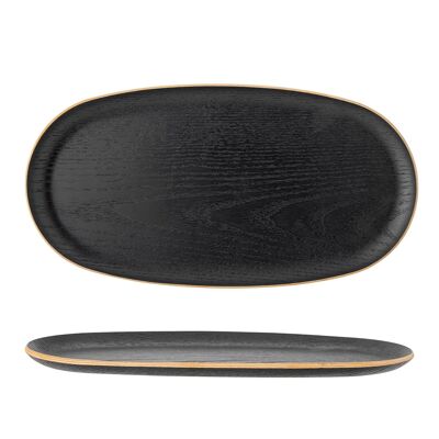 Leyton Tray, Black, Oak - (L34xH1,5xW18 cm)