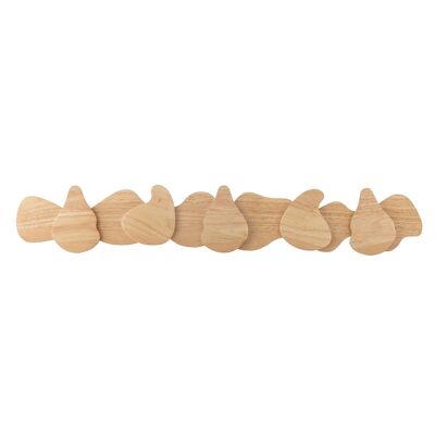 Porte-manteau Ross, Nature, Bois d'hévéa - (L70xH4,5xL12,5 cm)