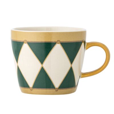 Jolly Mug, Green, Stoneware - (D9,5xH8 cm)