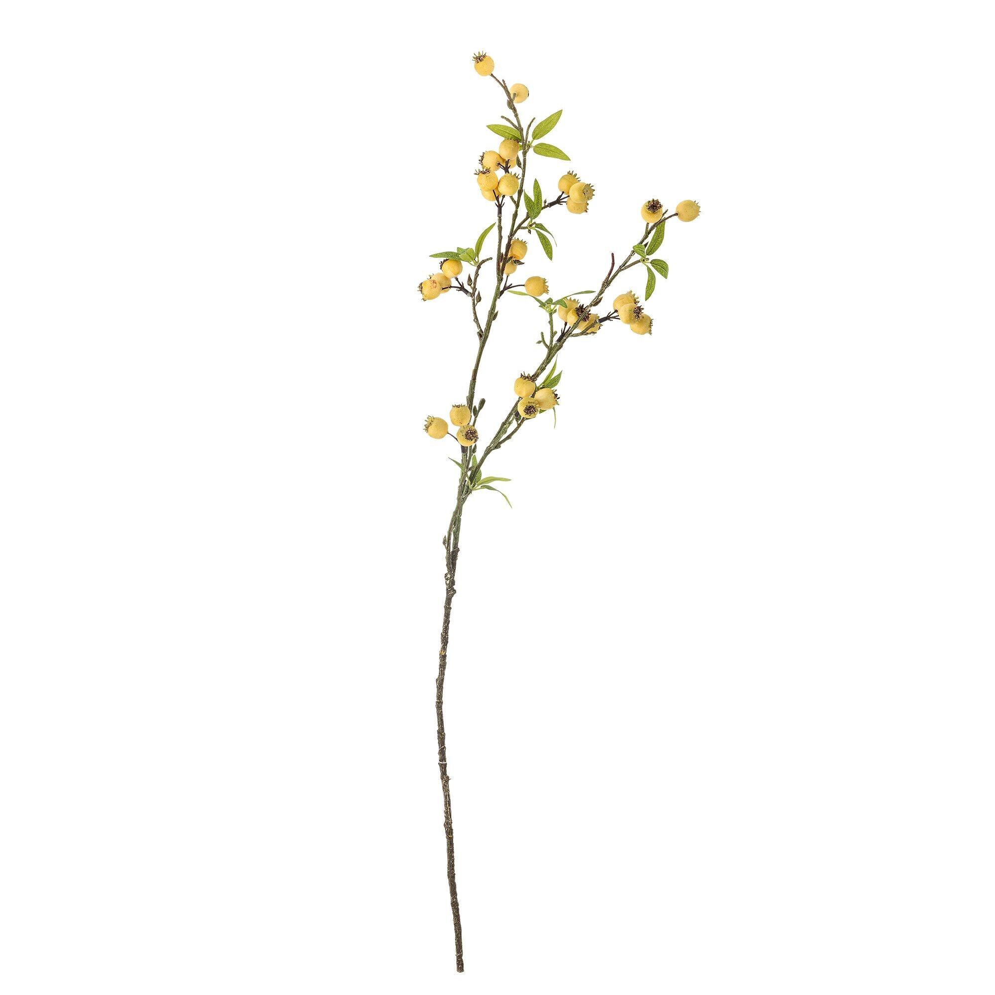 Ramo di biancospino, giallo, fiori artificiali - (D22xH84 cm)