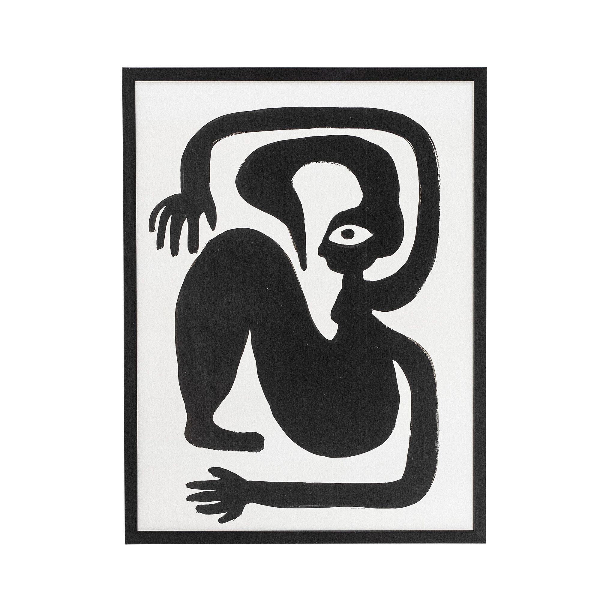 Illustrazione di Magdalena con cornice, nero, pino - (L32xH42xW1 cm)