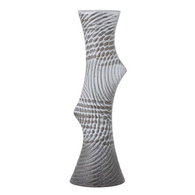 Jarrón Raheem, gris, cerámica (diámetro 11 x alto 34 cm)