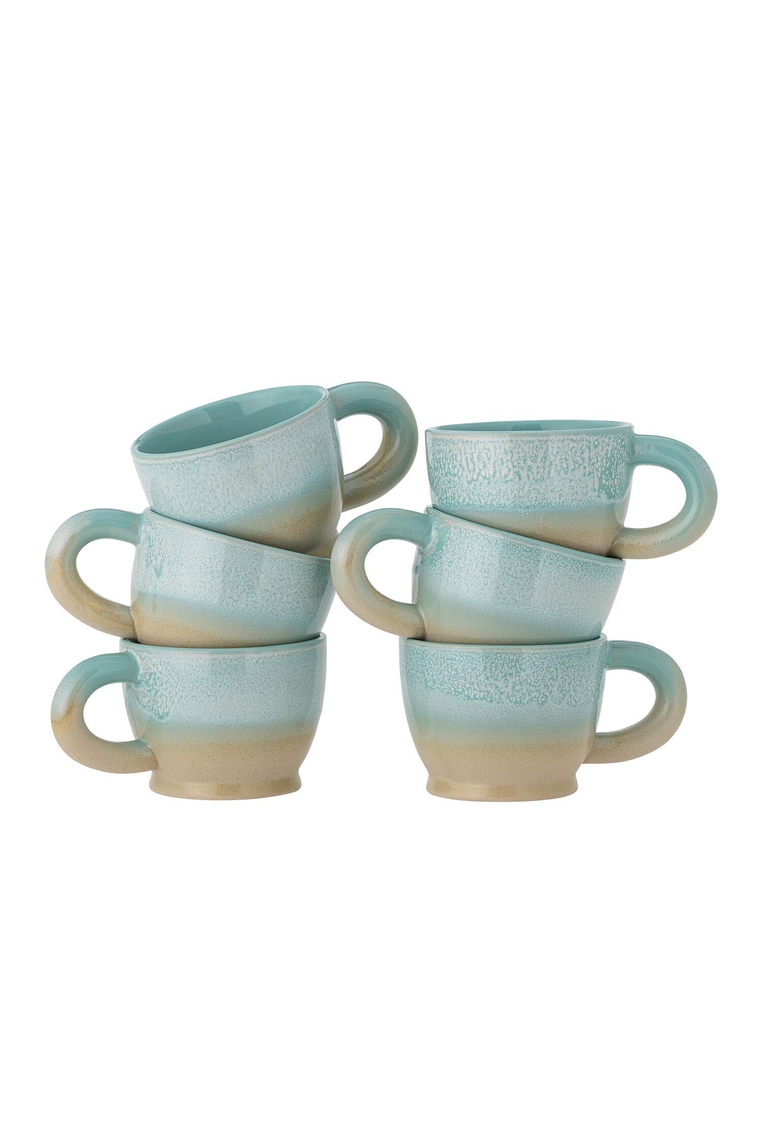 Safie-Becher.Multipack, Grün, Steingut - (T9,5xH7,5 cm, 6er Set)