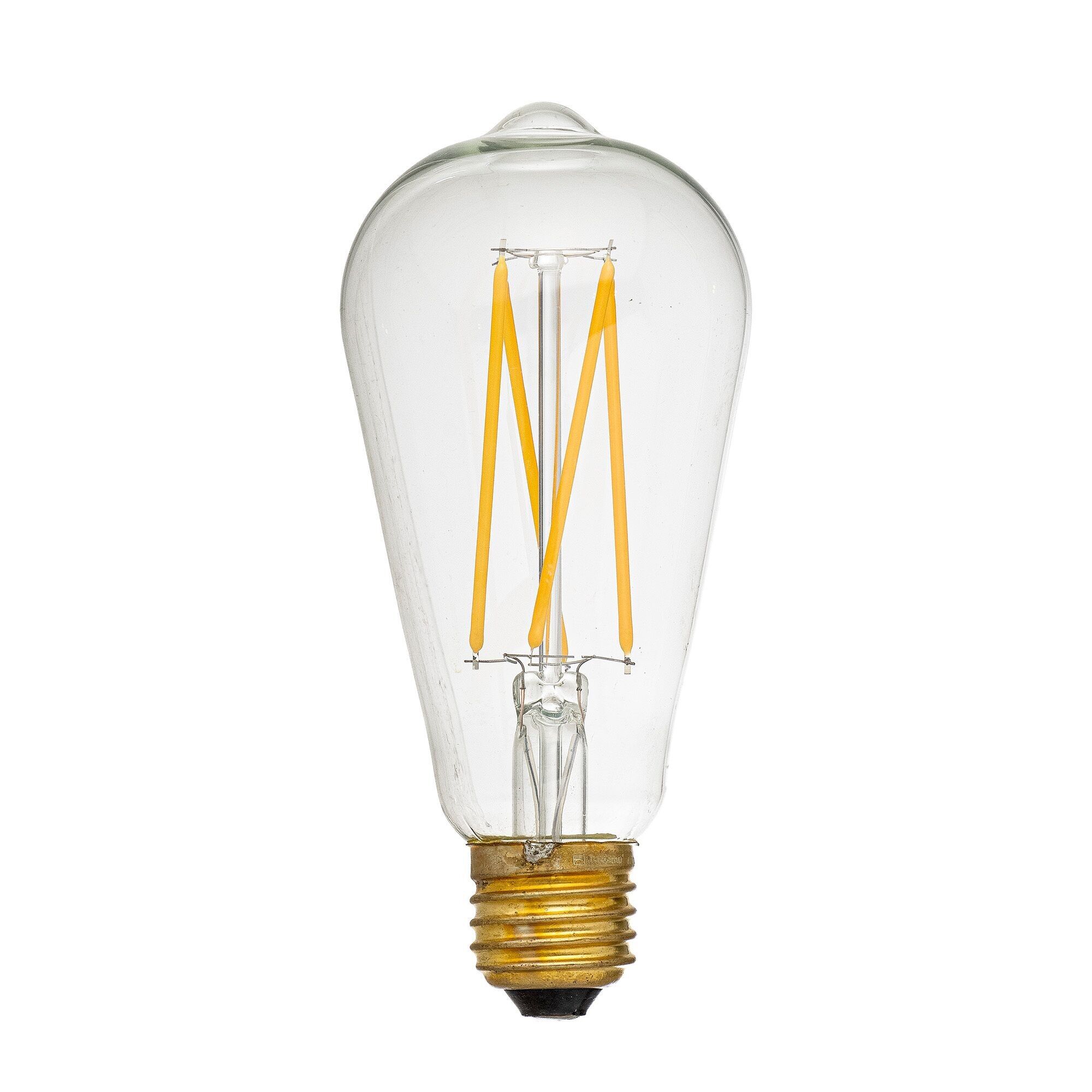 Bombilla LED Edison, transparente, de cristal (diámetro 6,4 x alto 14,2 cm)
