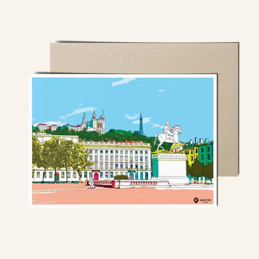 Cartolina di Place Bellecour, Lione