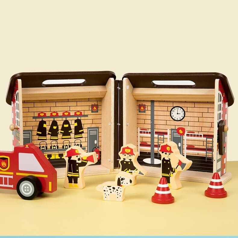 Stazione di polizia/stazione dei pompieri Blocchi giocattolo da costruzione