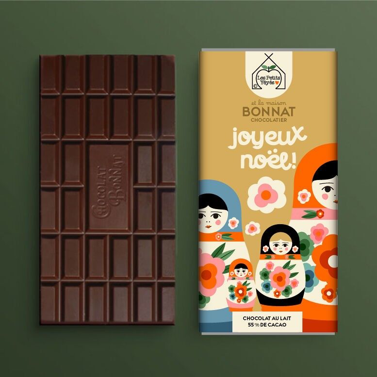 BUON NATALE Tavoletta di cioccolato - Bambole russe