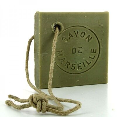 Savonnette Marsellesa Jabón Tradicional de Marsella rodaja verde con cordón 150 g