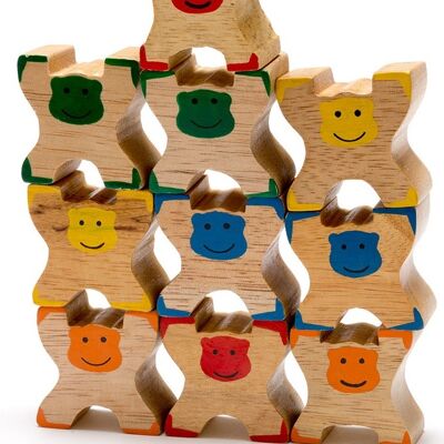 Fair Trade Stapelspielzeug aus Holz für Affen