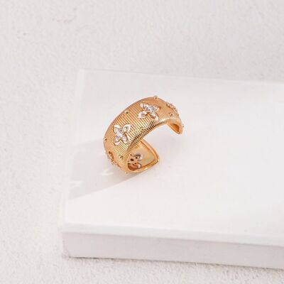 Anello a fascia trifoglio - Rosé