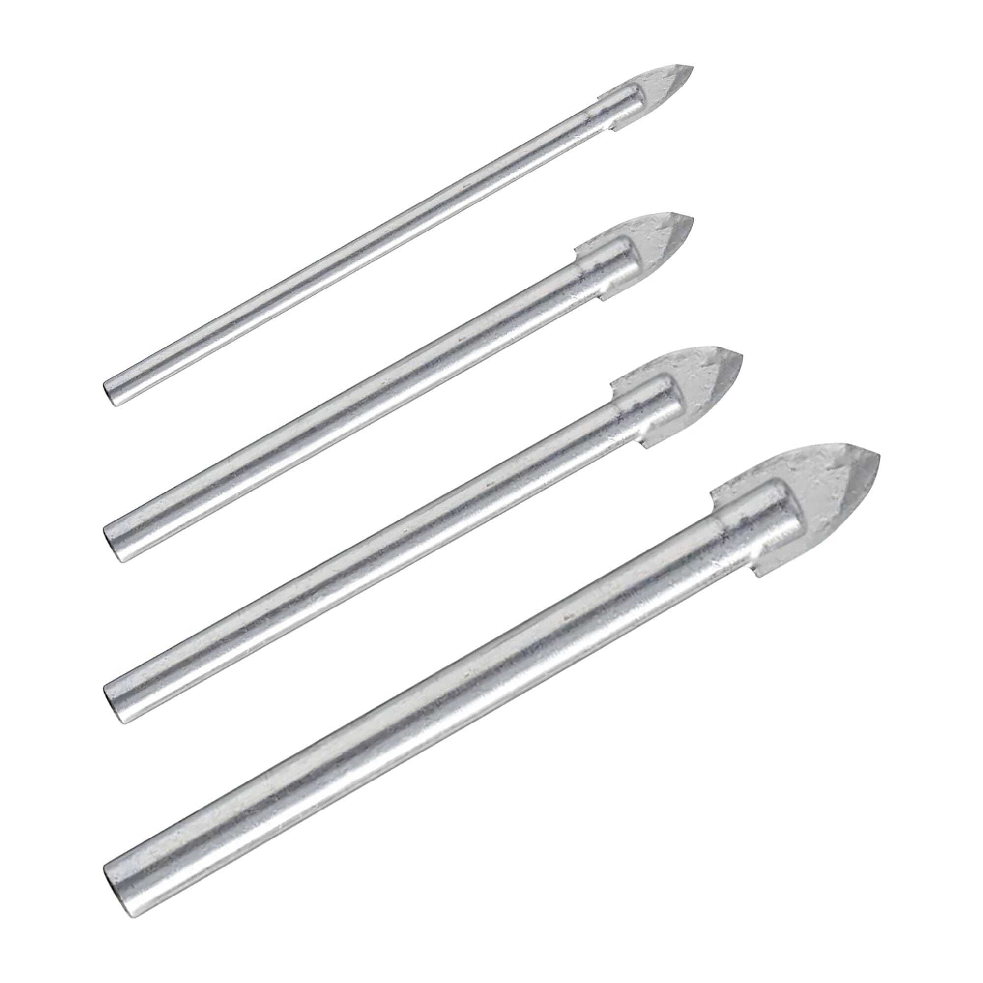 4pc Tungsten-Tipped Glass & Tile Drill Bit Set - By Blackspur