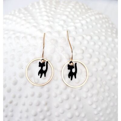 orecchini - Minimalismo - Kitty Cat - scegli il tuo design oro/nero/argento preferito