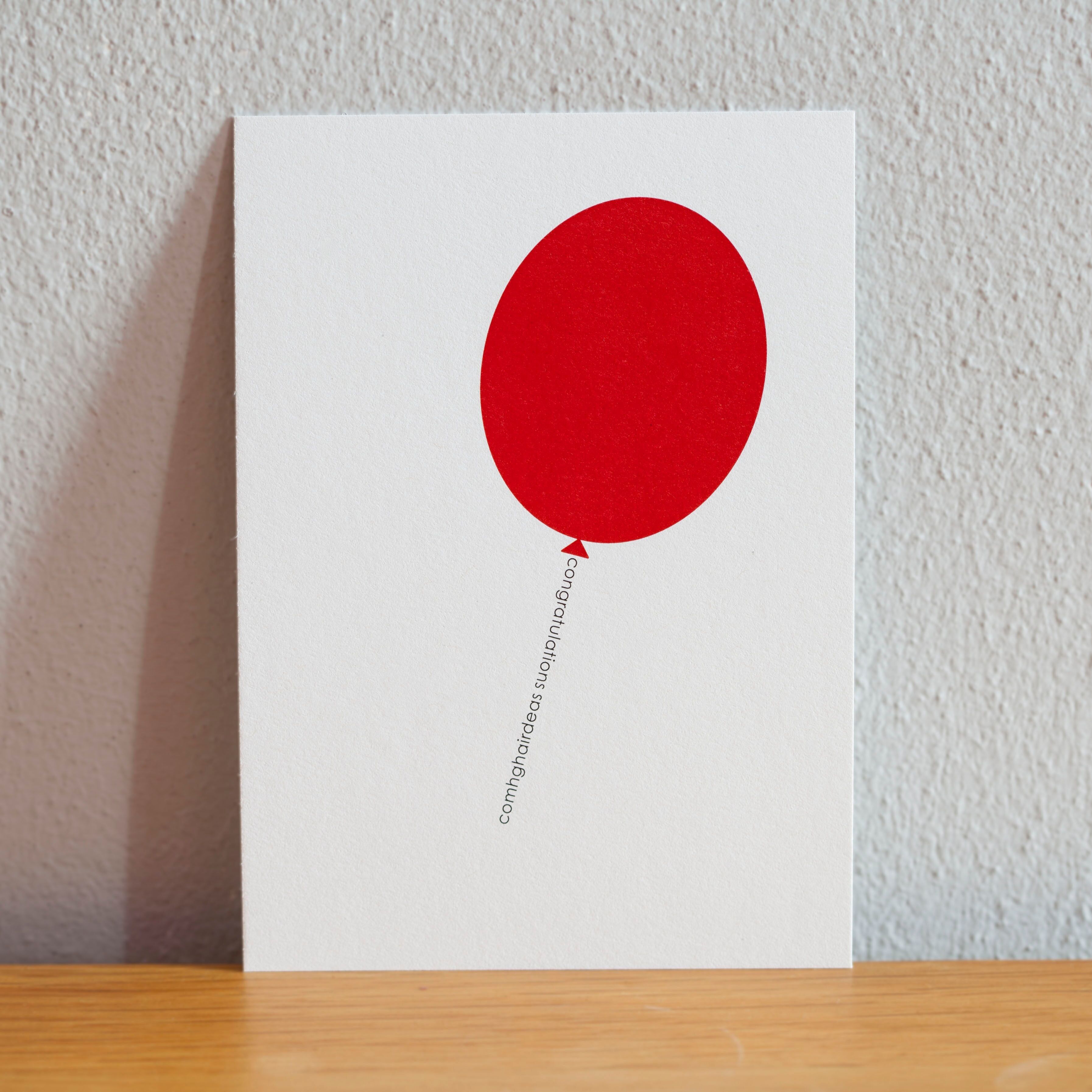 Biglietto di auguri minimalista di congratulazioni in lingua irlandese / biglietto vuoto / gaelico / gaeilge