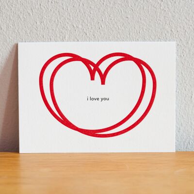 Tarjeta de amor de diseño minimalista "Te amo" / Día de San Valentín / Aniversario