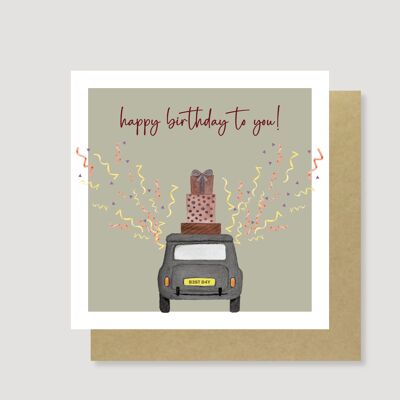 Mini biglietto di auguri per il compleanno dell'auto