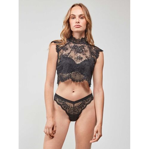 Camiseta de encaje semitransparente - 2/10099U NEGRO