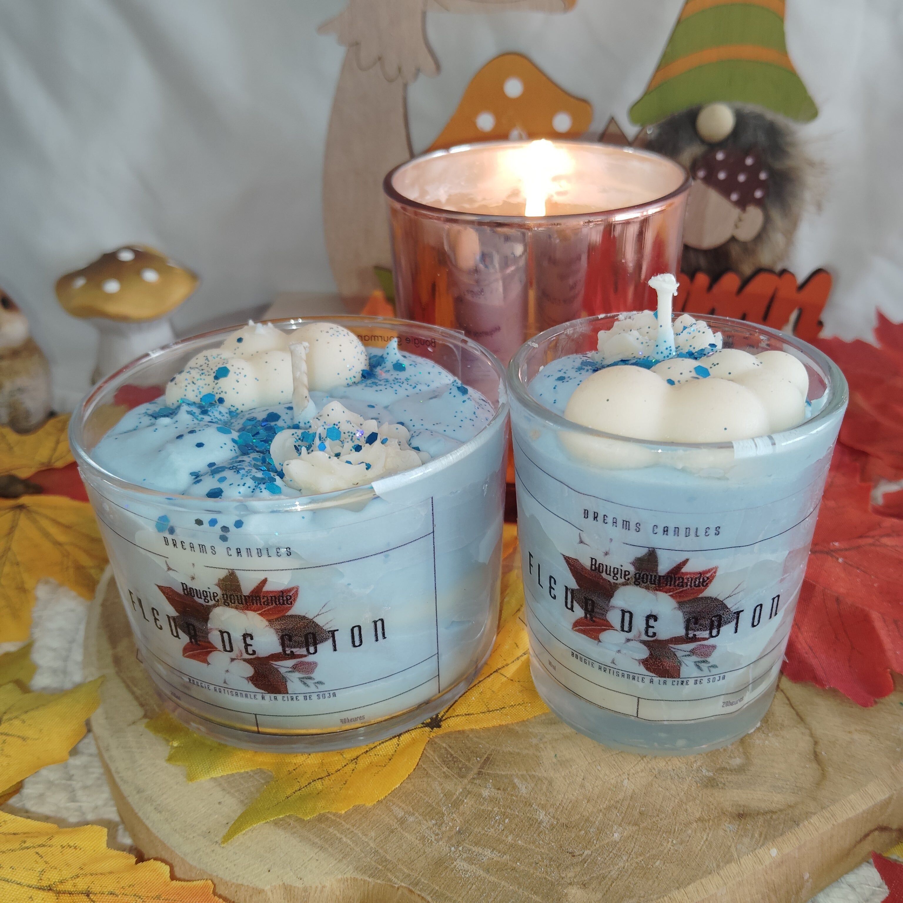 Cotton flower gourmet candle