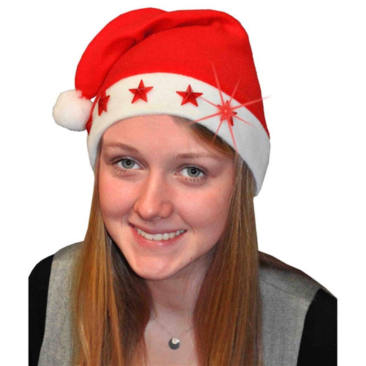 Cappello natalizio adulto 5 Stelle Luminose