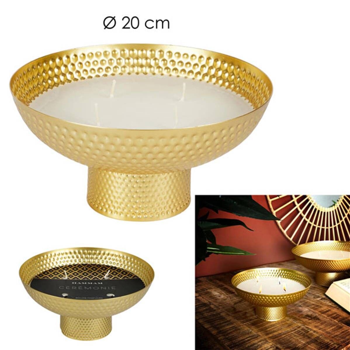 Candela profumata Dalila in metallo D20 cm