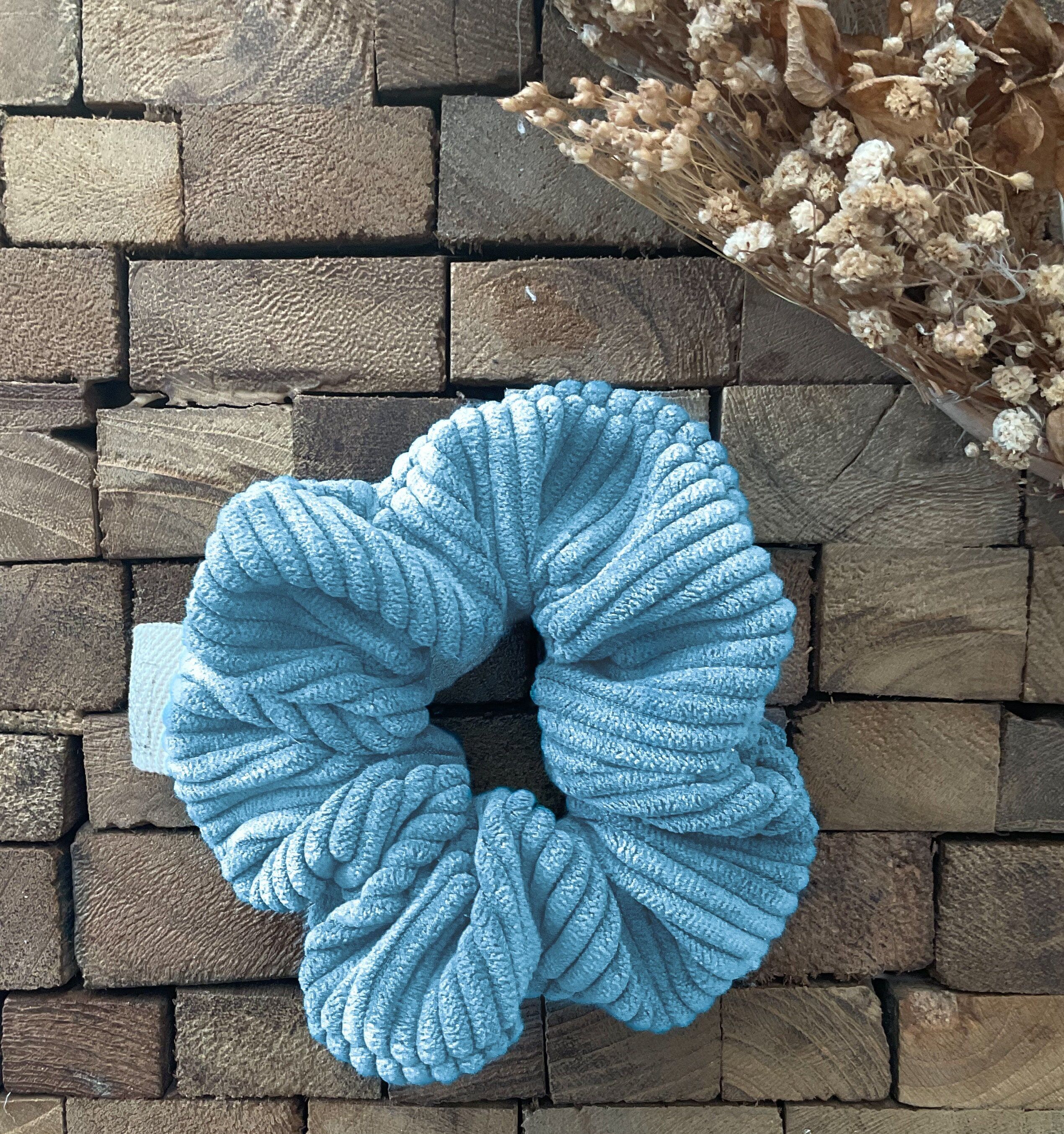 Sky blue corduroy scrunchie
