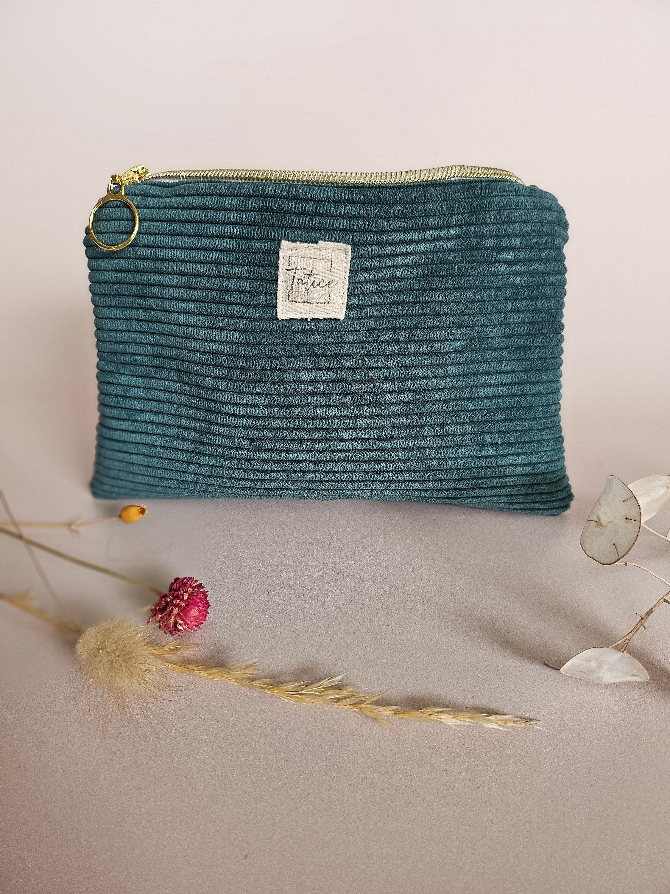 Custodia/custodia in velluto a coste verde abete