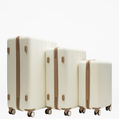 Lot de 3 valises Cordoba crème et beige