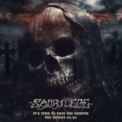 Sacrilege LP - Es hora de enfrentarse al segador - The Demos 84-86 (vinilo blanco con salpicaduras negras)