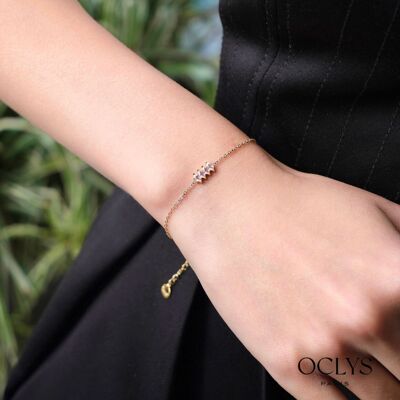 Bracciale Aria in acciaio inossidabile con catena color oro e strass