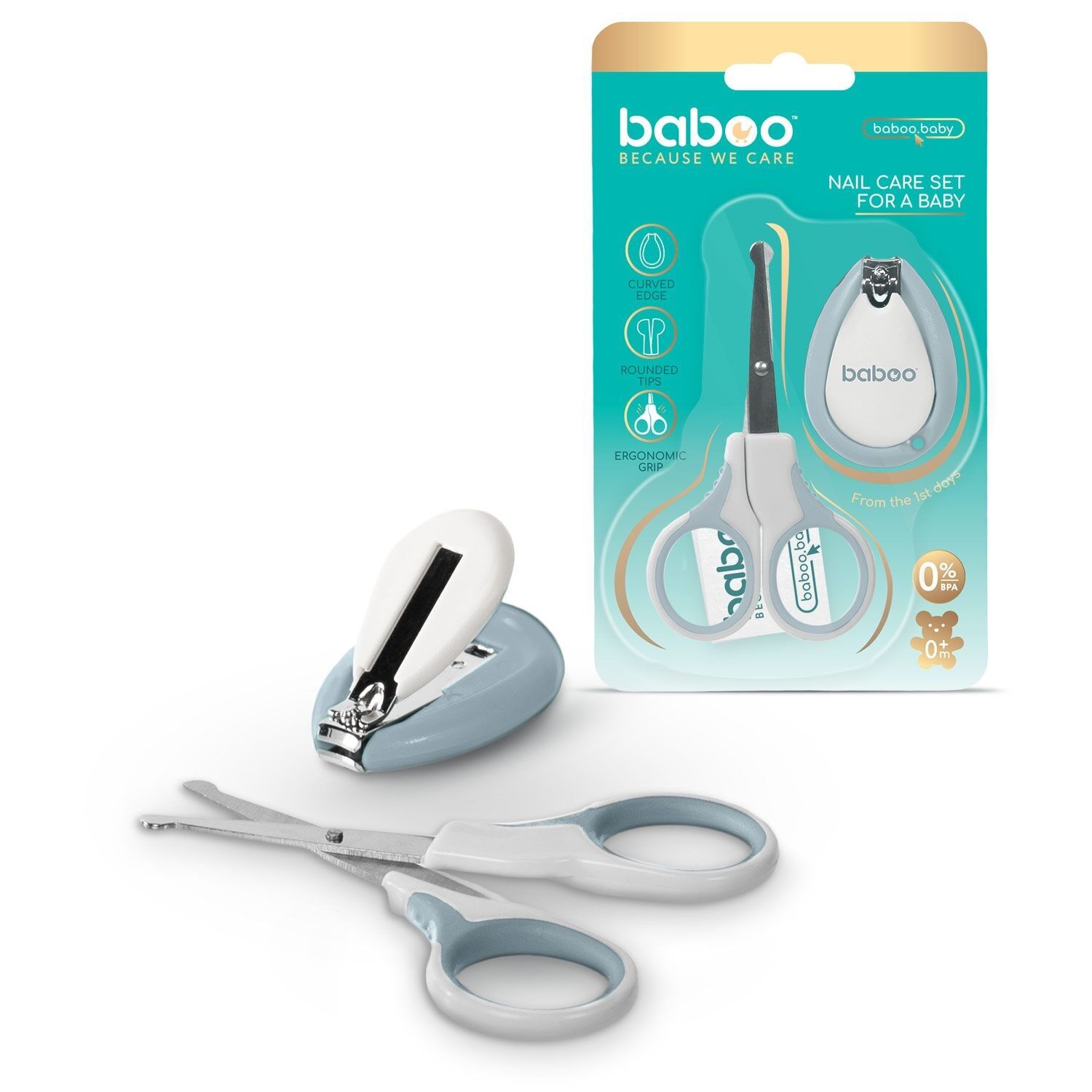 Set manicure BABOO®: forbici e tagliaunghie, Blue Haze, 0+ mesi